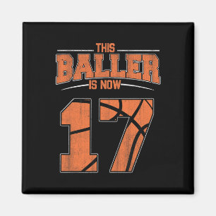 Aimant Joyeux Anniversaire 17 Ans Basketball Garçons Seve