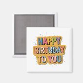 Aimant Joyeux anniversaire à motifs (Recto/Verso)