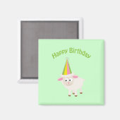 Aimant Joyeux anniversaire agneau (Recto/Verso)
