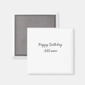Aimant Joyeux anniversaire ajouter nom titre simple minim (Recto/Verso)