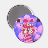 Aimant Joyeux anniversaire aujourd'hui est mon anniversai (Recto/Verso)