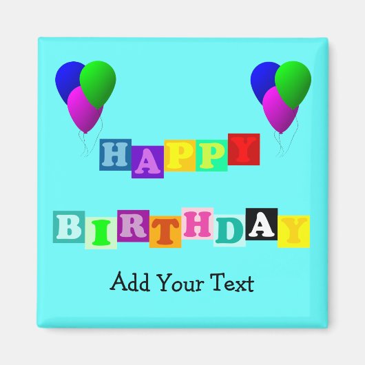 Aimant Joyeux anniversaire avec des ballons par ShirleyTa (Devant)