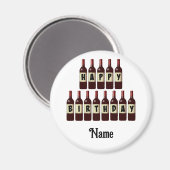 Aimant Joyeux Anniversaire Bouteilles de vin rouge Custom (Recto/Verso)