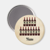 Aimant Joyeux Anniversaire Bouteilles de vin rouge Custom (Recto/Verso)