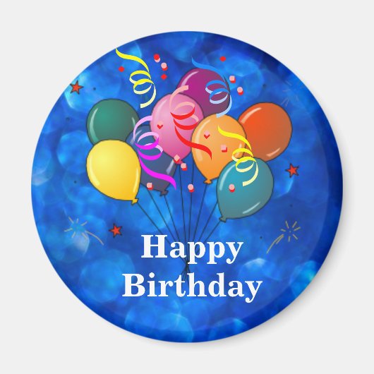 Aimant "Joyeux Anniversaire," Célébration, (Devant)
