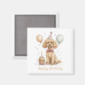 Aimant Joyeux Anniversaire Chien Caniche Standard (Recto/Verso)