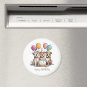Aimant Joyeux Anniversaire Chiens Pit Bull (In Situ (Lave-vaisselle))