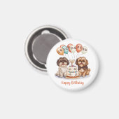 Aimant Joyeux anniversaire Chih Tzu Chiens Anniversaire G (Recto/Verso)