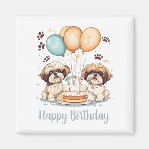 Aimant Joyeux anniversaire Chih Tzu Chiens Anniversaire G