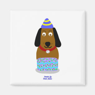 Aimant Joyeux Anniversaire Coupe Carré de 2 pouces