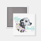 Aimant Joyeux anniversaire dalmate (Recto/Verso)