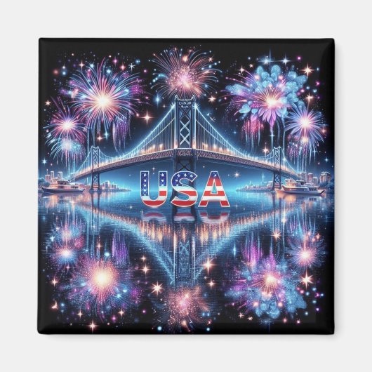 Aimant Joyeux anniversaire de l'Amérique (Devant)