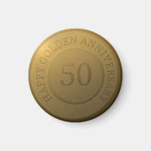 Aimant Joyeux anniversaire de mariage d'or