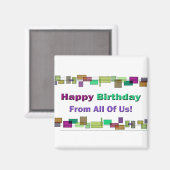 Aimant Joyeux Anniversaire De Nous Tous (Recto/Verso)