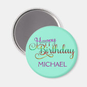 Aimant JOYEUX ANNIVERSAIRE - design de texte + vos propre (Recto/Verso)