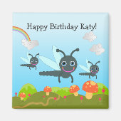 Aimant Joyeux anniversaire dit la libellule (Devant)