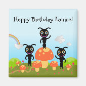 Aimant Joyeux anniversaire dit les fourmis (Devant)