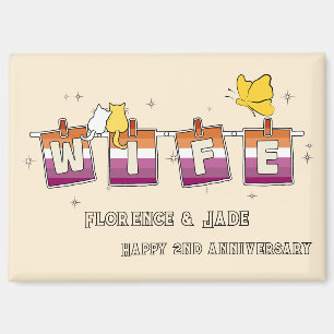 Aimant Joyeux Anniversaire Drapeau Lesbien Coucher