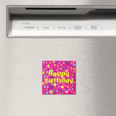 Aimant Joyeux anniversaire en fleurs (In Situ (Lave-vaisselle))