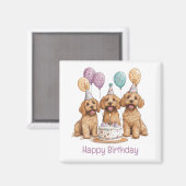 Aimant Joyeux Anniversaire Goldendoodle Chiens Anniversai (Recto/Verso)