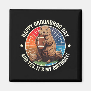 Aimant Joyeux anniversaire Groundhog Day Football drôle R