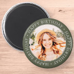 Aimant Joyeux anniversaire moderne simple photo personnal<br><div class="desc">Ce design simple et moderne est composé de typographie serif et d'ajouter une photo personnalisée.</div>