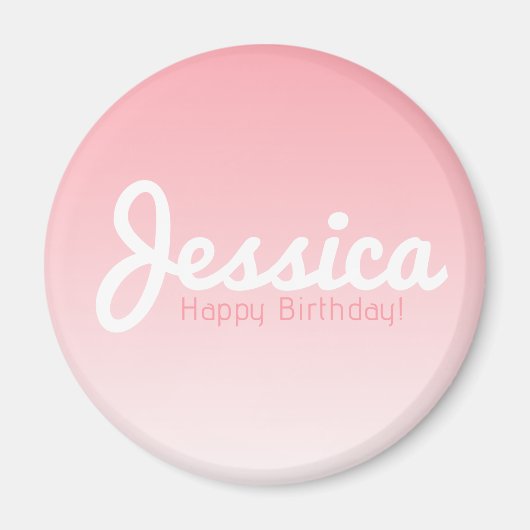 Aimant Joyeux anniversaire, Nom personnalisable | Rose ro (Devant)