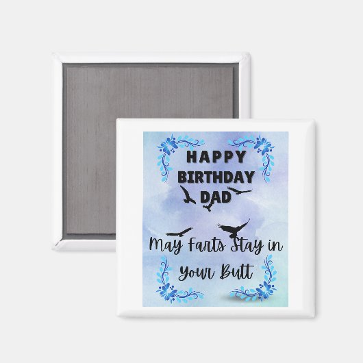 Aimant Joyeux anniversaire Papa Farts (Recto/Verso)