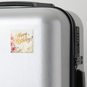 Aimant Joyeux Anniversaire, pavots,