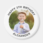 Aimant Joyeux Anniversaire photo blanche (Devant)