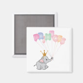 Aimant Joyeux anniversaire Princesse Images bébé éléphant (Recto/Verso)