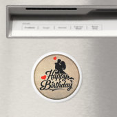 Aimant Joyeux Anniversaire Romantique (In Situ (Lave-vaisselle))