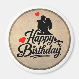 Aimant Joyeux Anniversaire Romantique