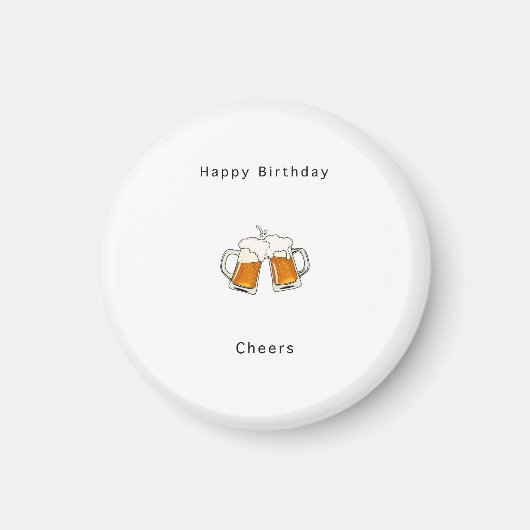 Aimant Joyeux Anniversaire, Tchin bière (Devant)