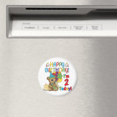 Aimant Joyeux anniversaire Teddy Bear 2e anniversaire (In Situ (Lave-vaisselle))