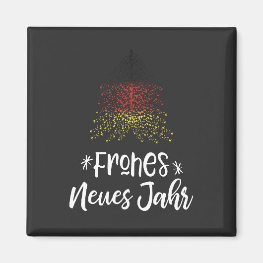 Aimant Joyeux arbre de Noël du Nouvel An avec drapeau all (Devant)