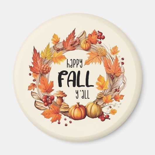 Aimant Joyeux automne Y'all (Devant)