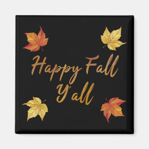Aimant Joyeux automne Y'all Feuille d'érable d'automne