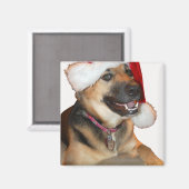 Aimant Joyeux berger allemand de Noël (Recto/Verso)