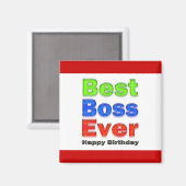 Aimant Joyeux Boss Anniversaire meilleur Boss jamais (Recto/Verso)