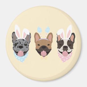 Aimant Joyeux Bulldogs français de Pâques