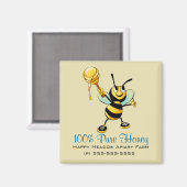 Aimant Joyeux Bumble Bee avec un Scoop de miel (Recto/Verso)