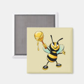Aimant Joyeux Bumble Bee avec un Scoop de miel (Recto/Verso)