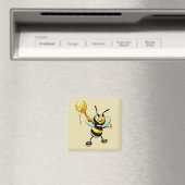 Aimant Joyeux Bumble Bee avec un Scoop de miel (In Situ (Lave-vaisselle))