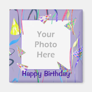 Aimant Joyeux Casquettes de fête d'anniversaire (photo-ca