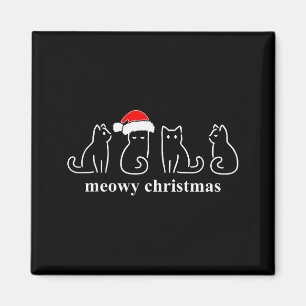 Aimant Joyeux Catmas Chat Noël Mignon Chatons Chats Père