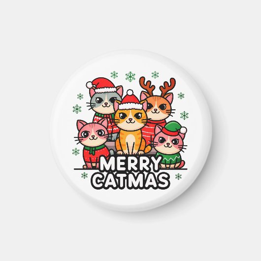 Aimant Joyeux Catmas Drôle de Noël (Devant)
