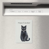 Aimant Joyeux Caturday Chat Noir (In Situ (Lave-vaisselle))
