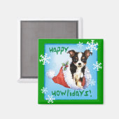 Aimant Joyeux chapeau long de Howliday Chihuahua (Recto/Verso)