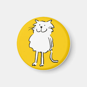 Aimant Joyeux chat souriant comme dessin amusant